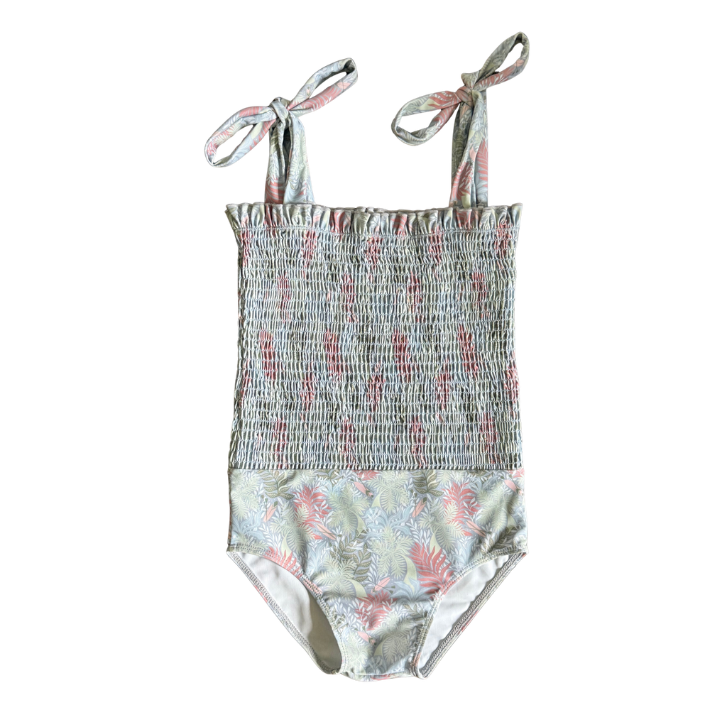 Girls Smocked One Piece Swimsuit